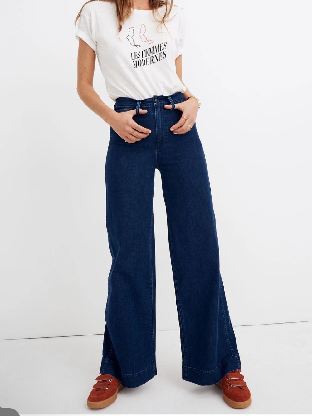 Madewell Emmett Wide-Leg Jeans Size 24 Dark Wash